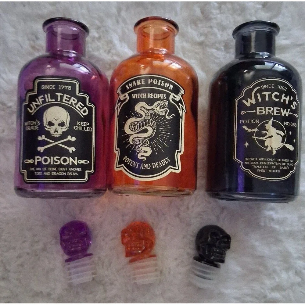 Halloween Witch Potion Bottles - Unfiltered, Snake Poison, Witch's Brew